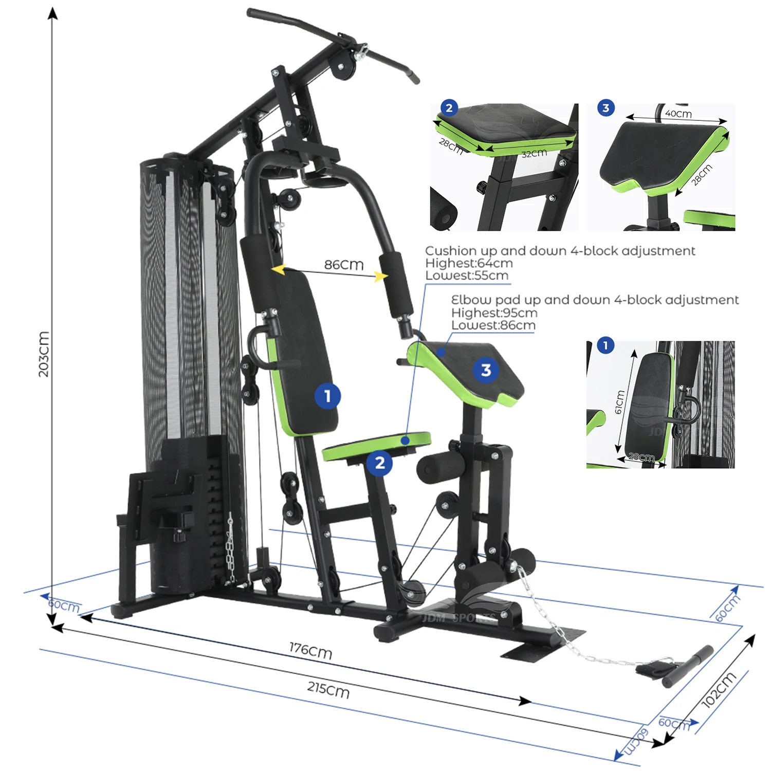 100kg マルチステーションホームジム エクササイズ機器 ステッパー付
