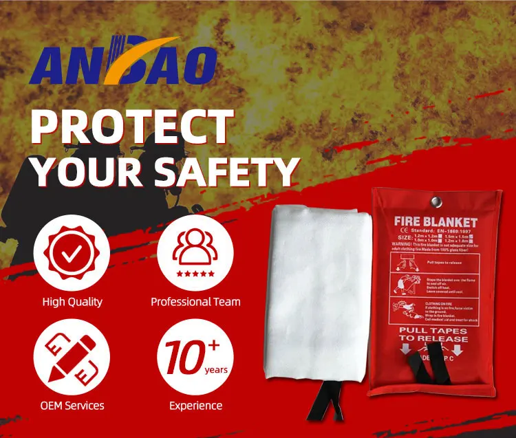 Fire Safety Blanket 550clt Fire Retardant Blanket Fire Fighting Mat 1m