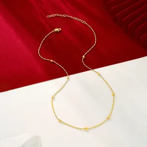 Explosions 24K Gold Plated Stainless Steel Small Triangle Necklace Sporty Simple High-End Joker Neckwear Cross-Border E-Commerce