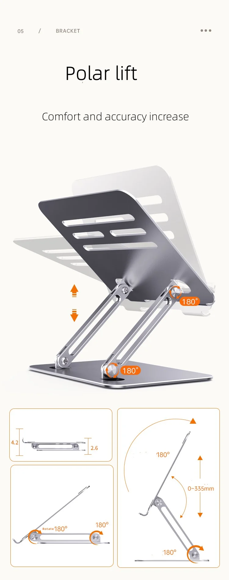 Computer Riser With Swivel Feature Boneruy Ergonomic Metal Riser Swivel Adjustable Portable Foldable Metal ...