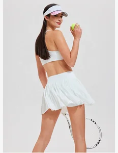 High Waist Sweatpants Pleated Flowy Shorts Side Split Tennis Skirt Barely-there Group Anti-skin Sports Skirt
