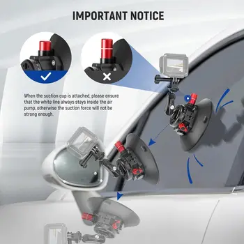 NEEWER 6"/15.2cm Camera Suction Cup Mount With Ball Head Magic Arm, Metal Suction Cup Mount on Car Windshield Dash for Camera product image