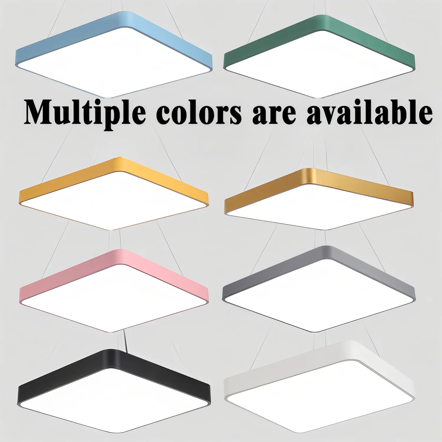 Moderni Nigri Albi Luminis LED Plani Lucernae Rectangulares Officinae Camerae Habitaculi Lampades Pendentes Domus Illuminatio