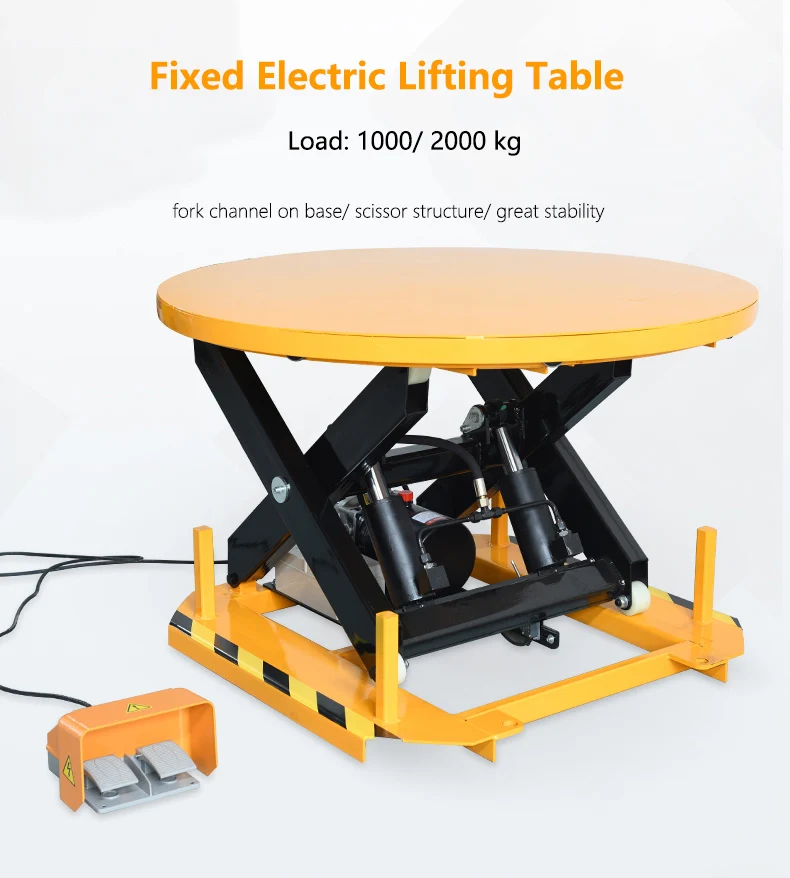 360 Rotate Stage Platform Scissor Lift Table 2000 Kg Electric Table ...