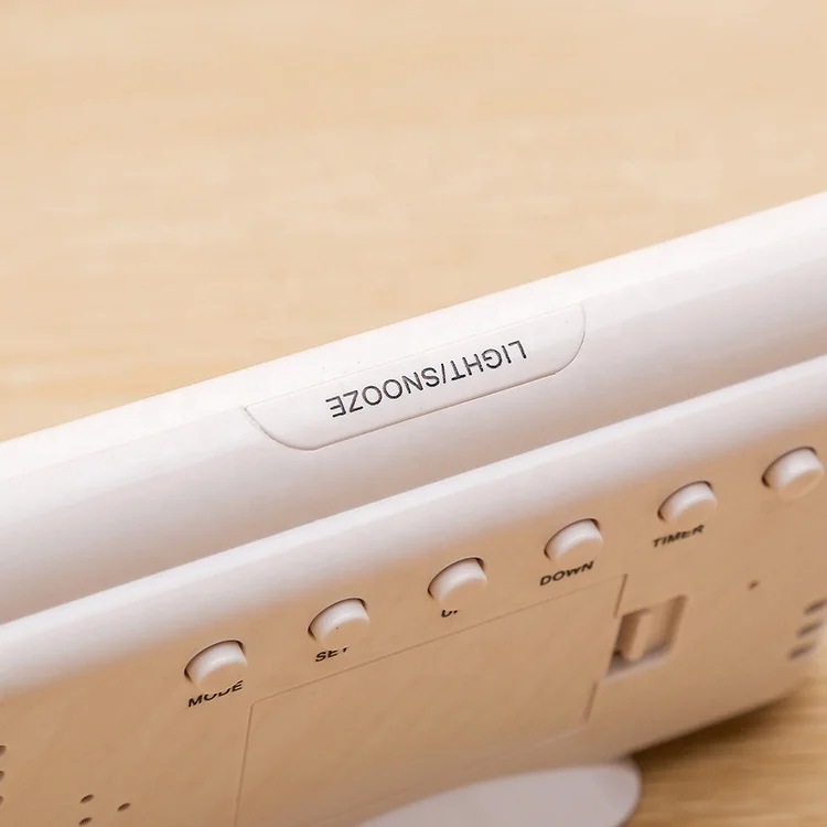 Voice Control Digital Clock Blue Backlight Time Temperature Week Date Timer Multi-function HD Large Screen Alarm Clock for Home