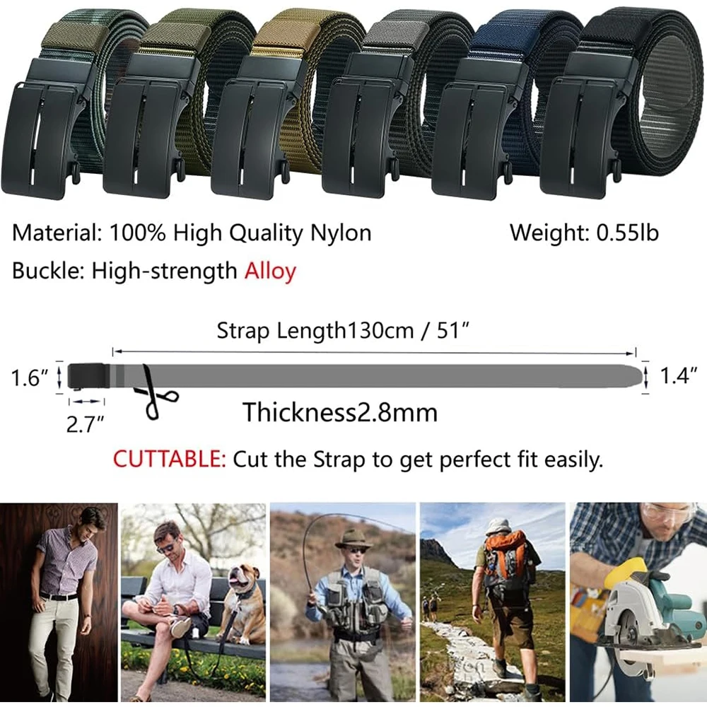 Adjustable Durable Training Sports Training Ratchet Belts Buckle Double-sided Nylon Strap Belts