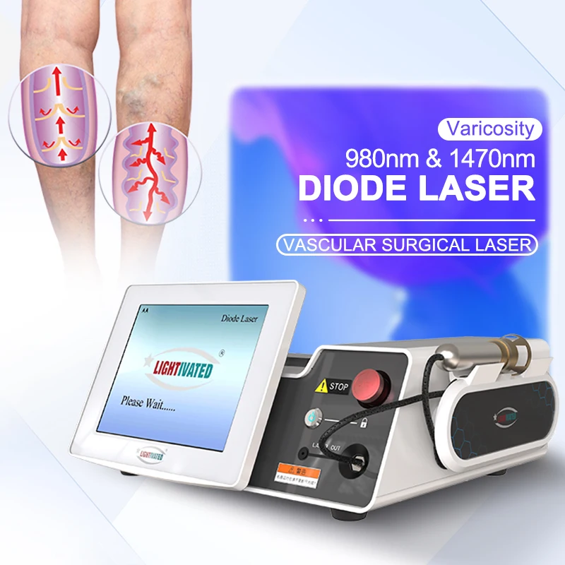 2025 Class 980nm 1470nm Diode Laser Varicose Spider Veins Blood Vessel  Treatment EVLT EVLA Surgical Endovenous Medical Machine