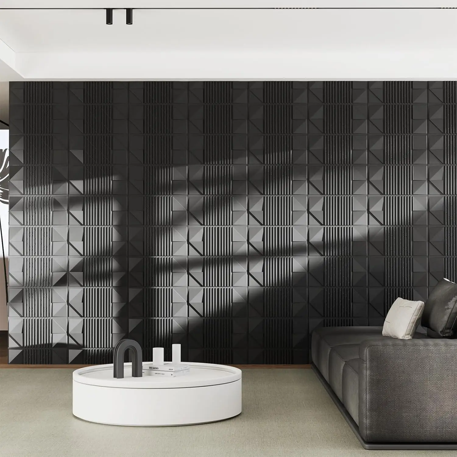 ZJ Recycled Plastic 50*50 Cm PVC Decorative 3D Wall Panels