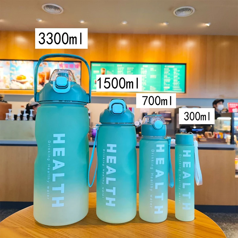 グラデーションスポーツケトルプラスチックウォーターカップ大容量3.78Lアウトドアスポーツフィットネスポータブルハンドル大型ケトル