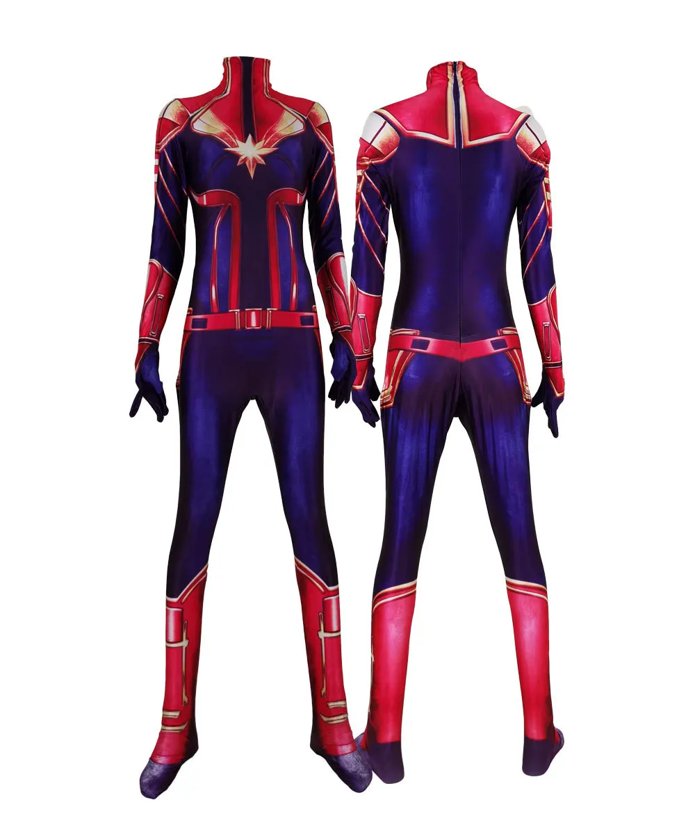 Movie Captain Marvel Halloween Superhero Cosplay Costume Sexy Jumpsuit for Female Girl Movie Captain Marvel Halloween Superhero Cosplay Costume Sexy Jumpsuit for Female Girl