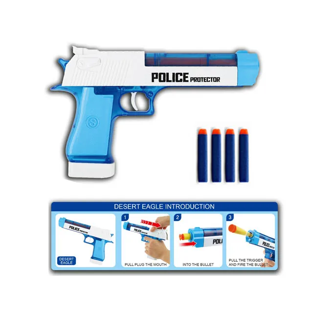 COM-Four® 2X Armes Jouets -Softair Pour Enfants Et Adolescents Avec Chargeur Pour Le Carnaval Et Halloween Avec Des Pastilles En Plastique (2 Pièces