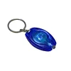 Porte-clés lumineux à LED, coque bleue et lumière blanche.