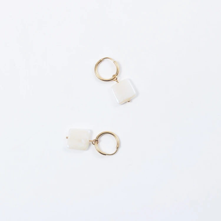 Wholesale 18k Gold Plated Freshwater Pearl Pendant Huggie Hoop Earrings ...