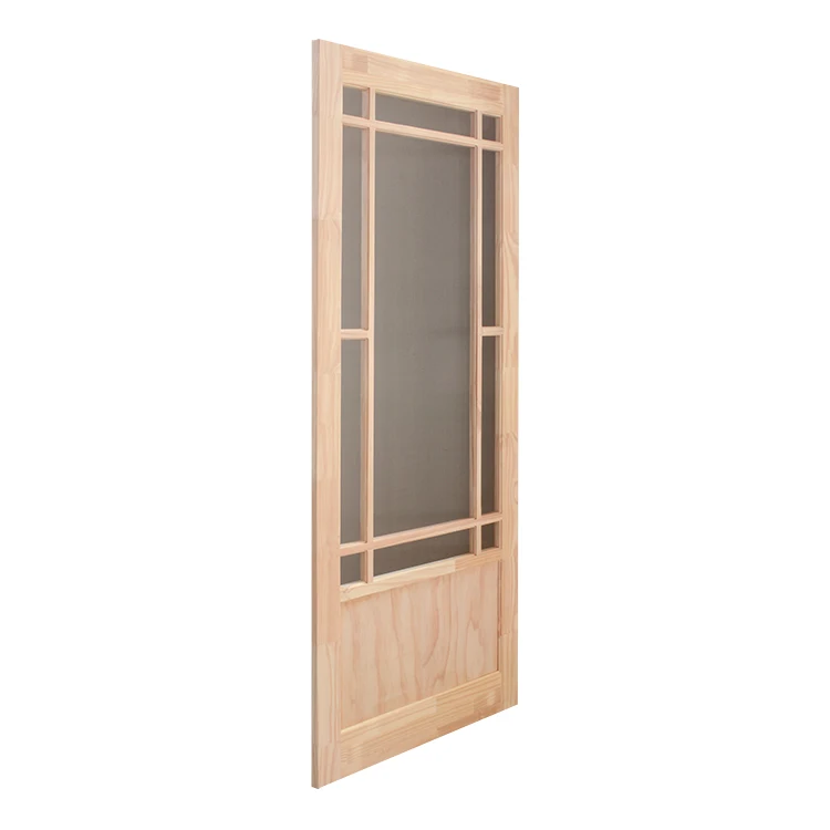Wooden Mosquito Net Door Solid Pine Screen Door for Entrance