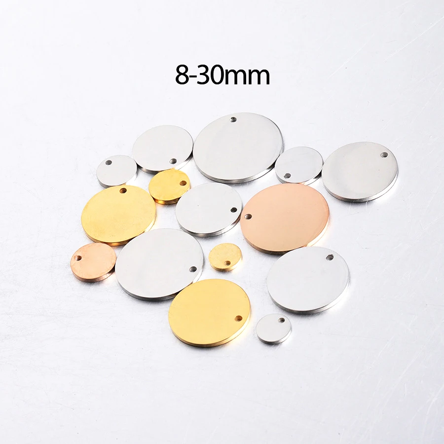 Stock Blank Children's Stainless Steel Necklace Logo Name Pendant Jewelry Tag Designer Charms Diy Bracelets Making
