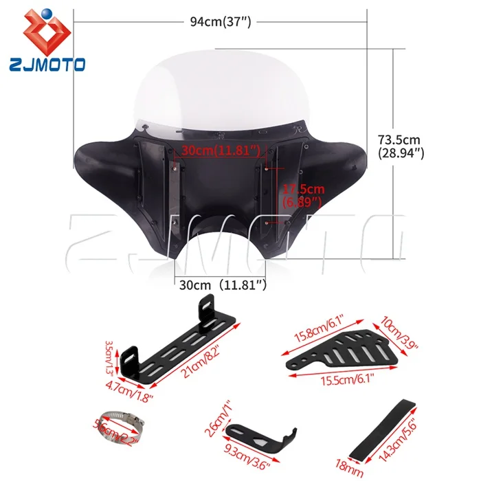 Batwing Windschild Für Honda VTX 1800 – Schwarze Verkleidung Mit Windschutz, ABS, Verbesserter Wetterschutz