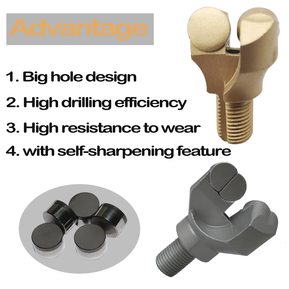 PDC Anchor Shank Roof Bolt Bits 2 wings Pdc Anchor Drill Bit for Coal Mining