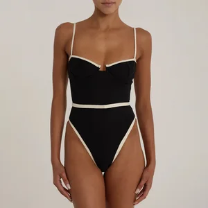 One Piece Swimsuit for Women, Sexy Patchwork High Cut Swimwear