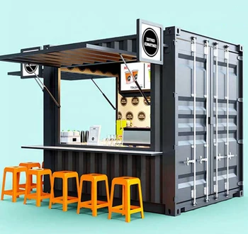 20ft Movable Shipping Tuck Shop Convenience Store Container Cafe ...