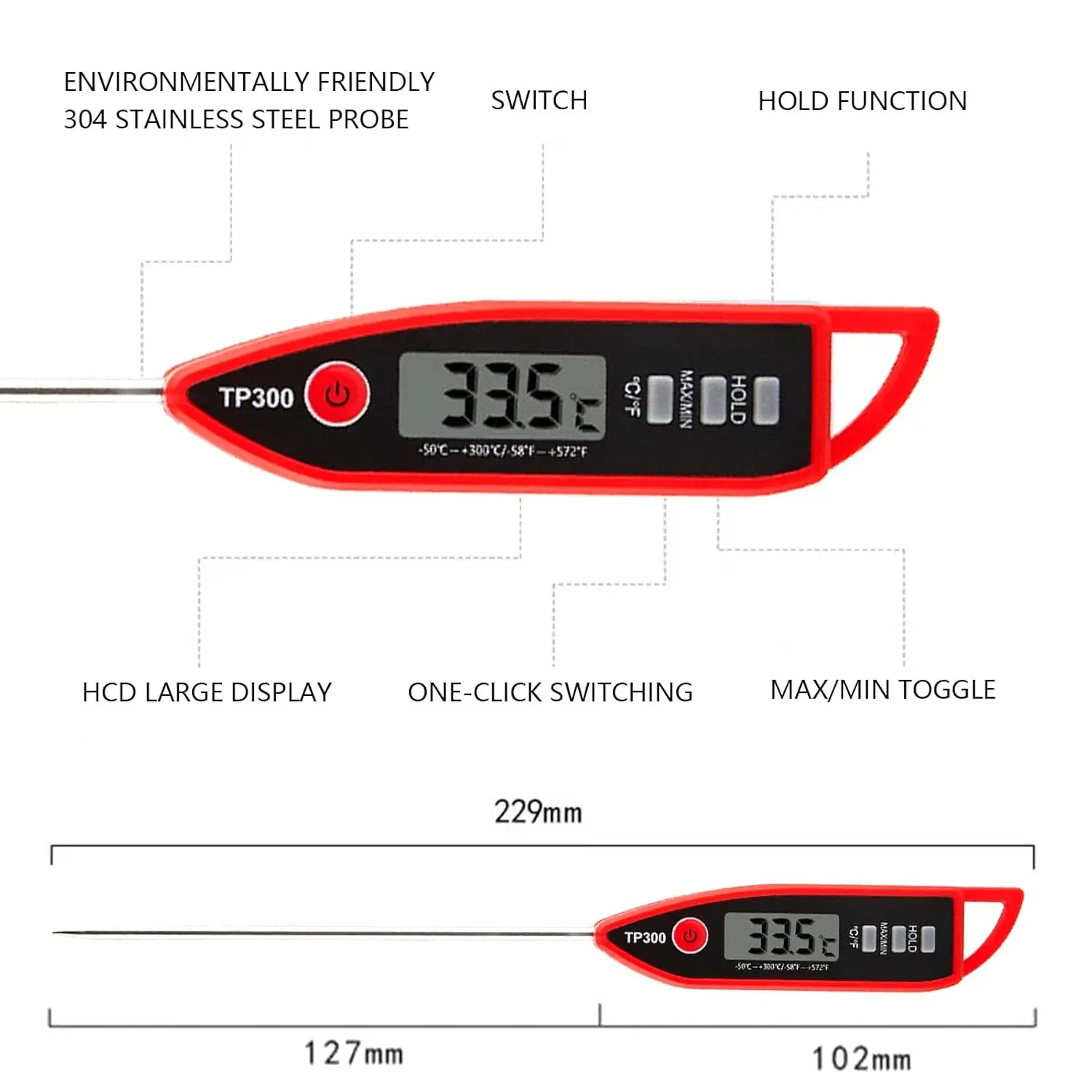Fast Delivery Digital Meat Thermometer FOOD Thermometer Grilling Candy BBQ Thermometer