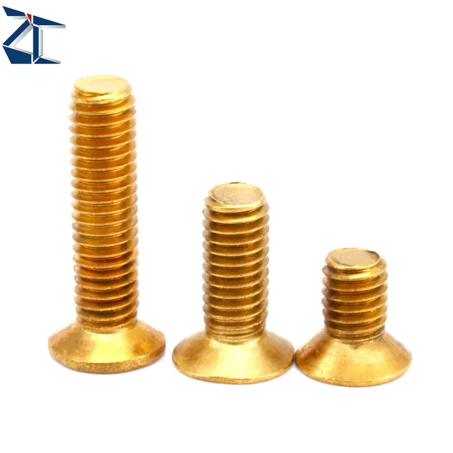 Factory Customized Flat Head Brass Swivel Screws High Strength Polished Stainless Steel Phillips Brass Screws