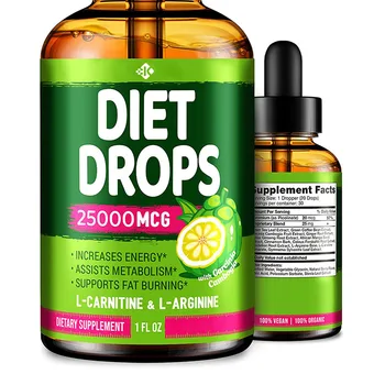 Private Label Appetite Suppressant Metabolism Booster Supplement Organic Garcinia Cambogia Diet Weight Loss Drops