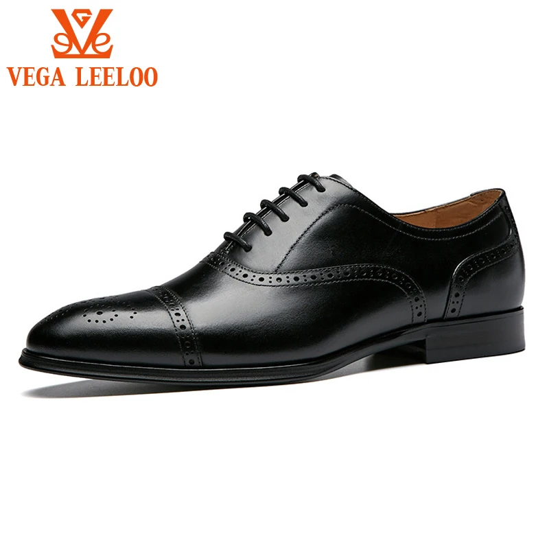 British Style Carved Genuine Leather Brogue Shoes Lace-up Bullock ...