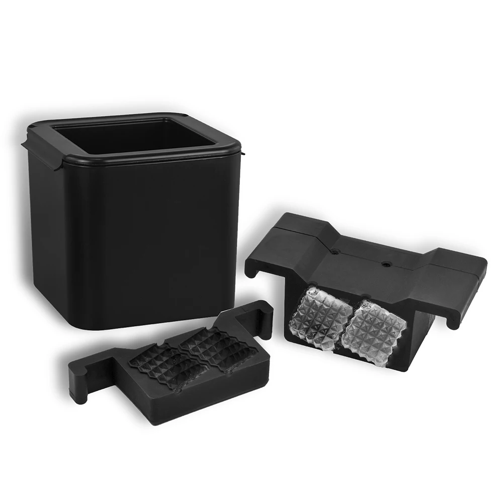 Multiple Side Clear Ice Cube Prism Shaped Clear Ice Cube Maker Mold 4 Cavity Clear Ice Cube Tray With Stock Black Box