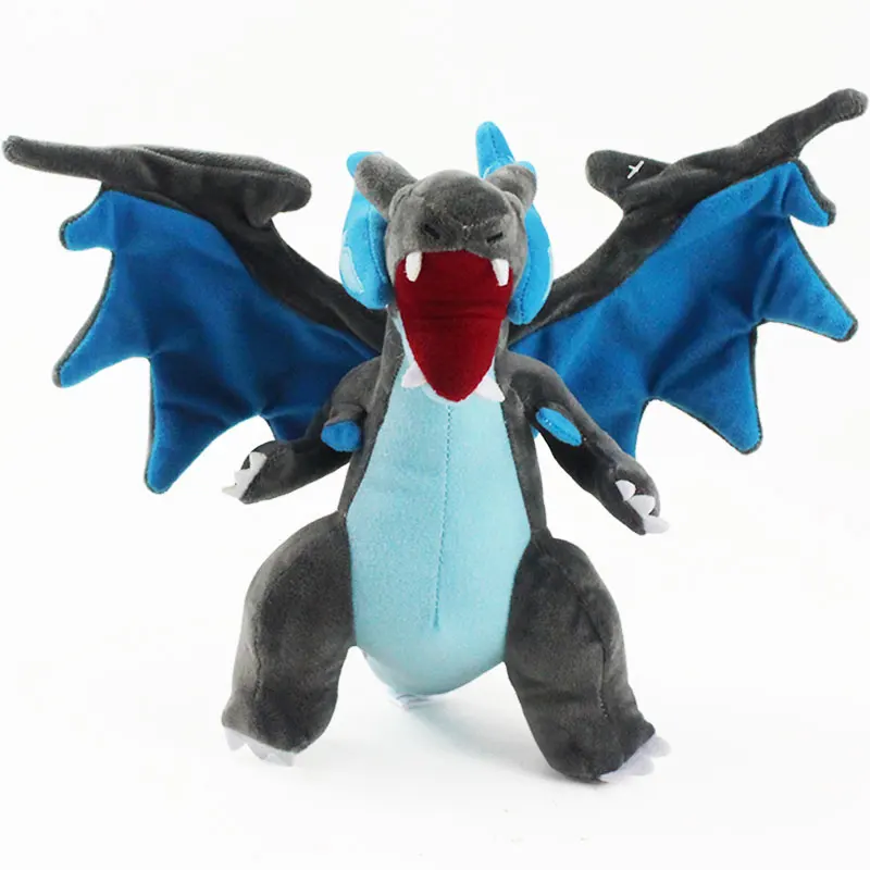 Anime figuras charizard pokemon boneca de pelúcia mega evolução x