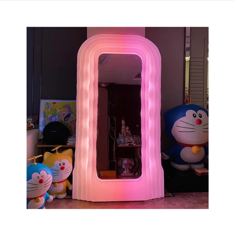 2024 Wholesale Indoor Home Diy Decoration LED Mirror Shop Decoration Home Decoration Floor Mirror Creative Wave LED Mirror