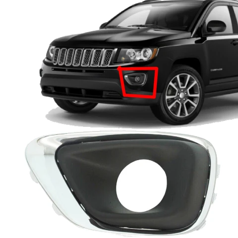 car Chrome Front Fog Lamp Bezel cover For Jeep Compass 2011 - 2017 oem 68109871-AA 68109870-AA