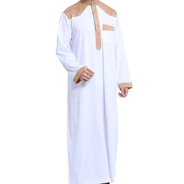 China Best Selling Islamic Clothing Men Hooded Thobe Dubai Arabic Thobe/jubba For Men