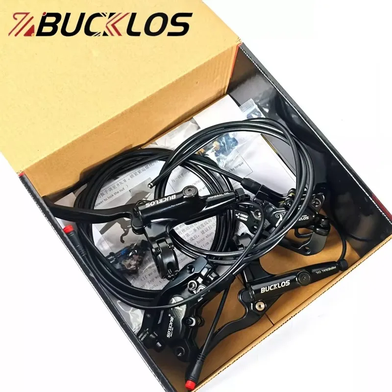 ODM/OEM BUCKLOS  E-Bike Hydraulic Brake 1150mm 1950mm 4-Piston Power Off Hydraulic Disc Brake for Ebike Scooter MTB Bike Parts