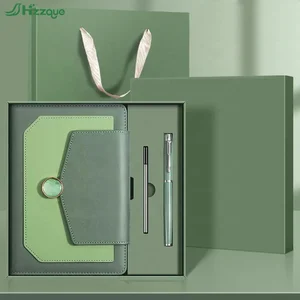 Customized Logo A5 PU Leather Hardcover Notebook with Magnetic Buckle 100 Sheets for Office Business Gift Box with Pen