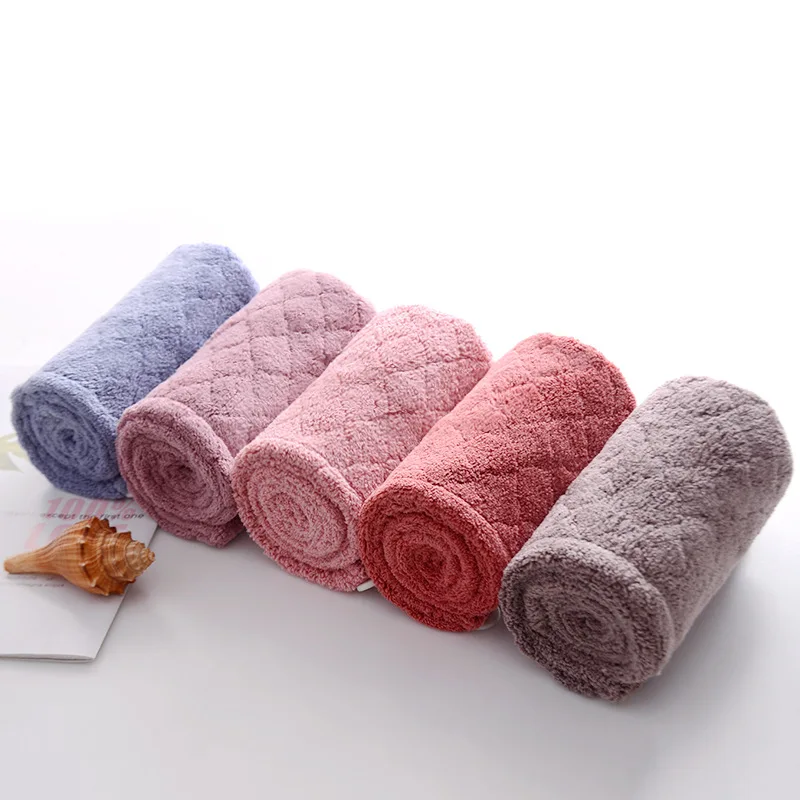 Absorbent Twist Microfiber Towel Dry Hair Towel With Buttons For Women