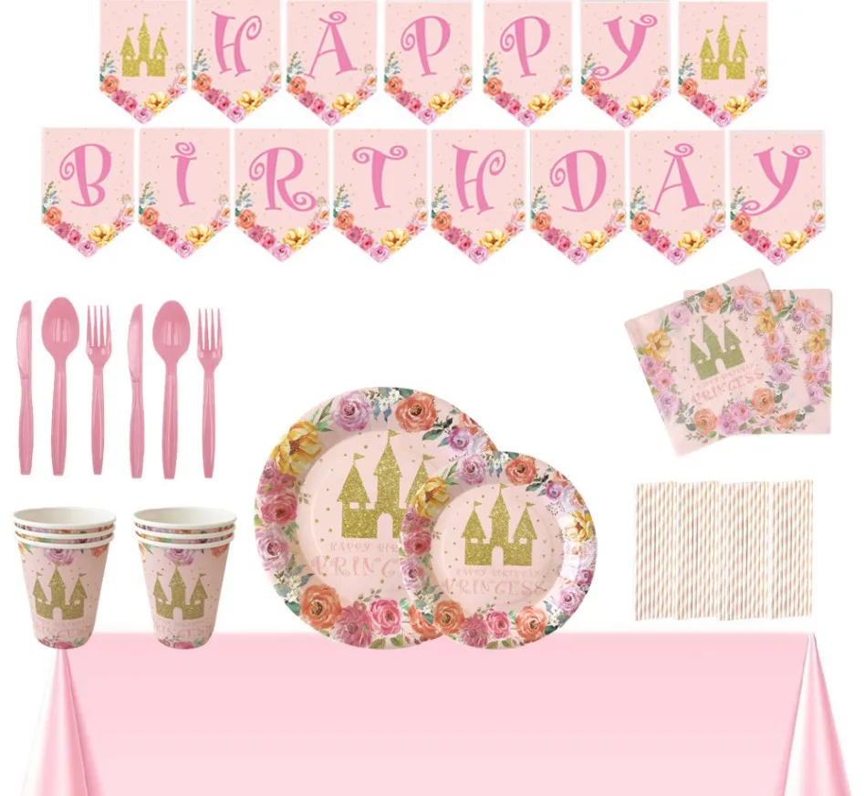 Princess Castle Party Supplies For Kids Disposable Party Paper Plates