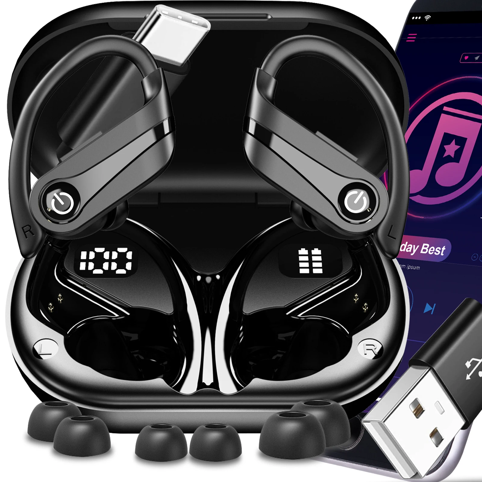 2024 over-Ear Headphones Eseed Q63 TWS Waterproof Earbuds