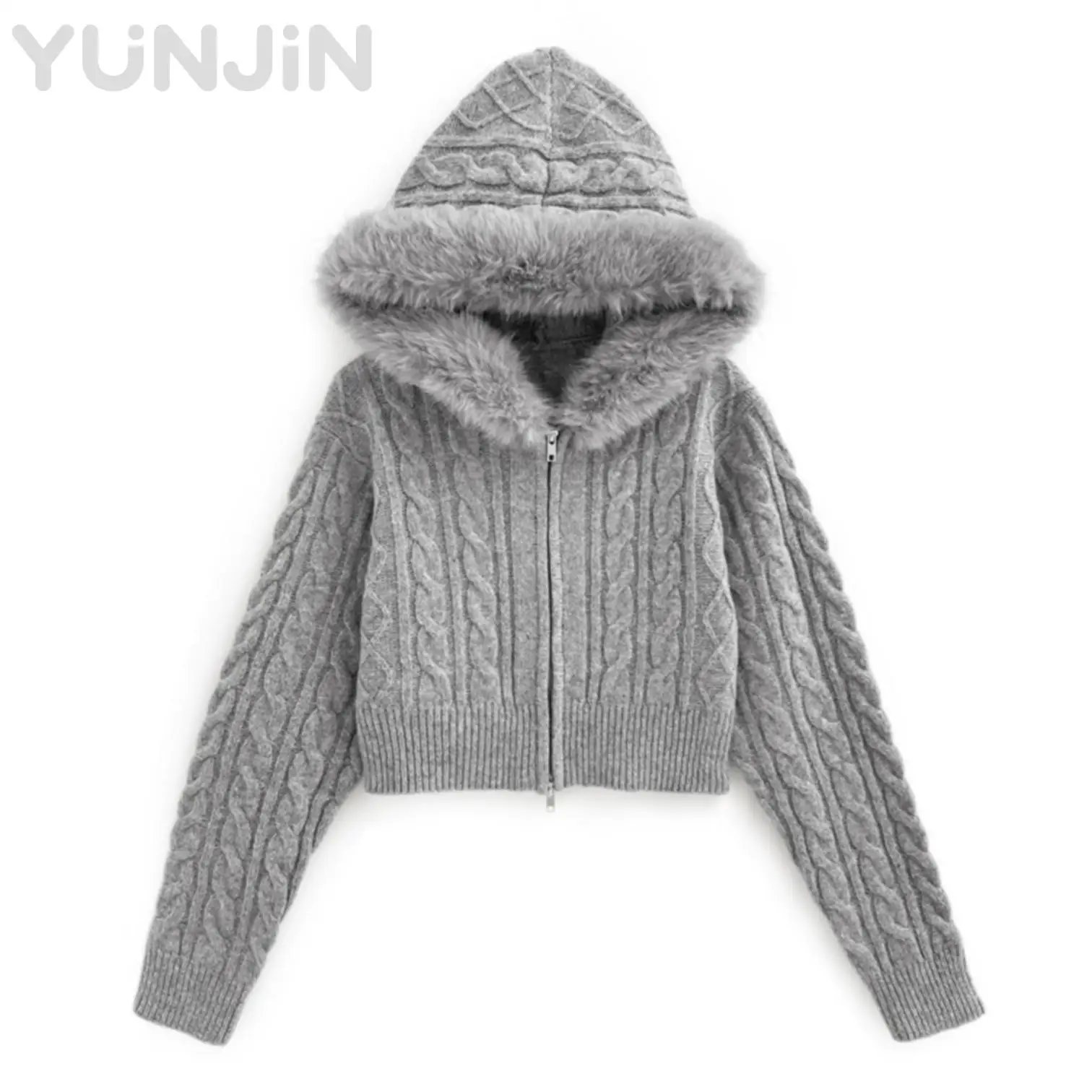 Newest Design Classic Real Fox Fur Trim Hooded