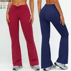 XW-ECK9313-2 Women High Waist Loose Comfortable Breathable Push up Butt Lifting Fitness Casual Fashion Flare Yoga Pants