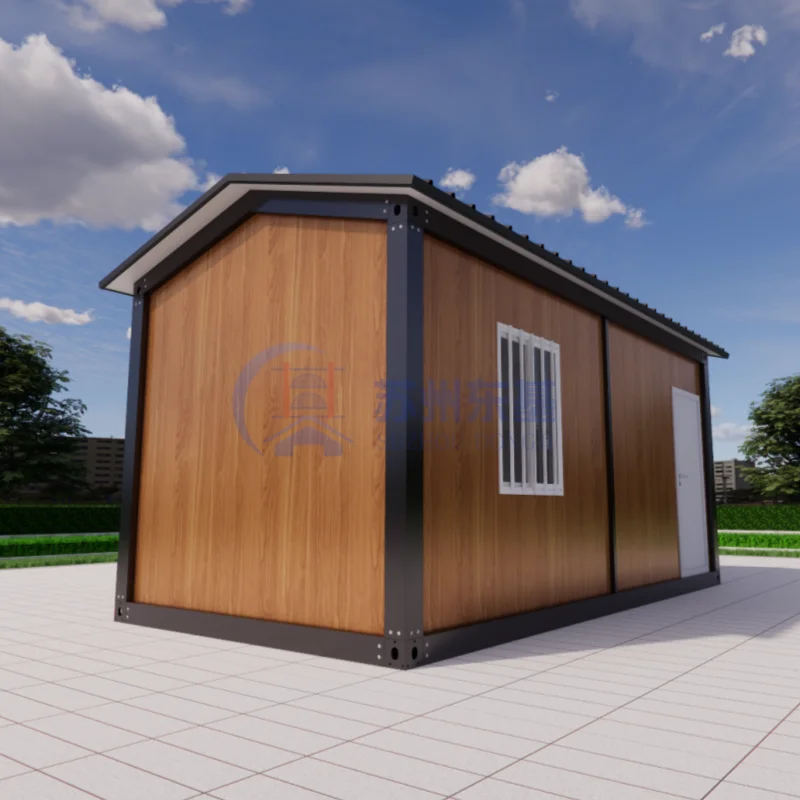 nhà nghỉ Airbnb 20ft bằng thép dạng phẳng tháo rời, mái tam giác, biệt thự tiền chế, nhà nhỏ cottage