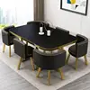 Tavola in legno nero Phnom Penh - cornice oro nero - bordo giallo
