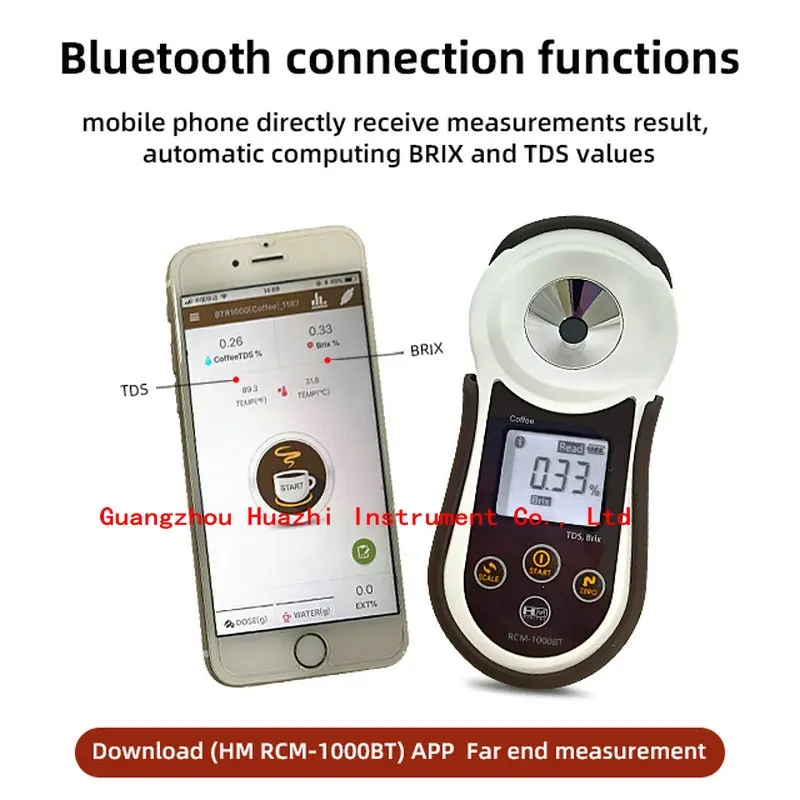 HM цифровой измеритель сахара в крови тест RCM-1000BT кофе концентрации чистого сахара/TDS измеритель концентрации дисплей мини ручной кофе по оптовым ценам
