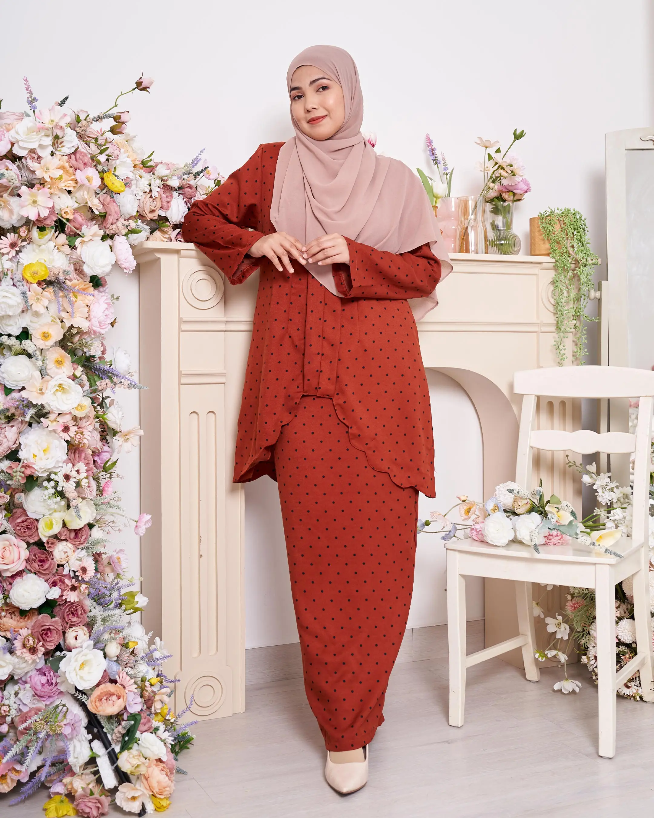peplum dress malaysia SIPO Eid High Quality Elegant Print Women Baju Kurung Modern Fashion  Malaysia Baju Kurung Peplum Dress Islamic Women Clothing