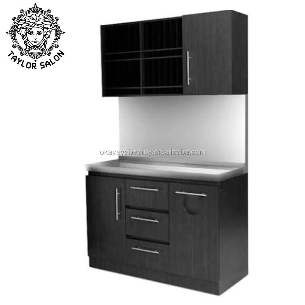 Newest Hair Salon Furniture Barber Mirror Station Color bar Hair Salon  Styling Stations with Large Storage for Sale