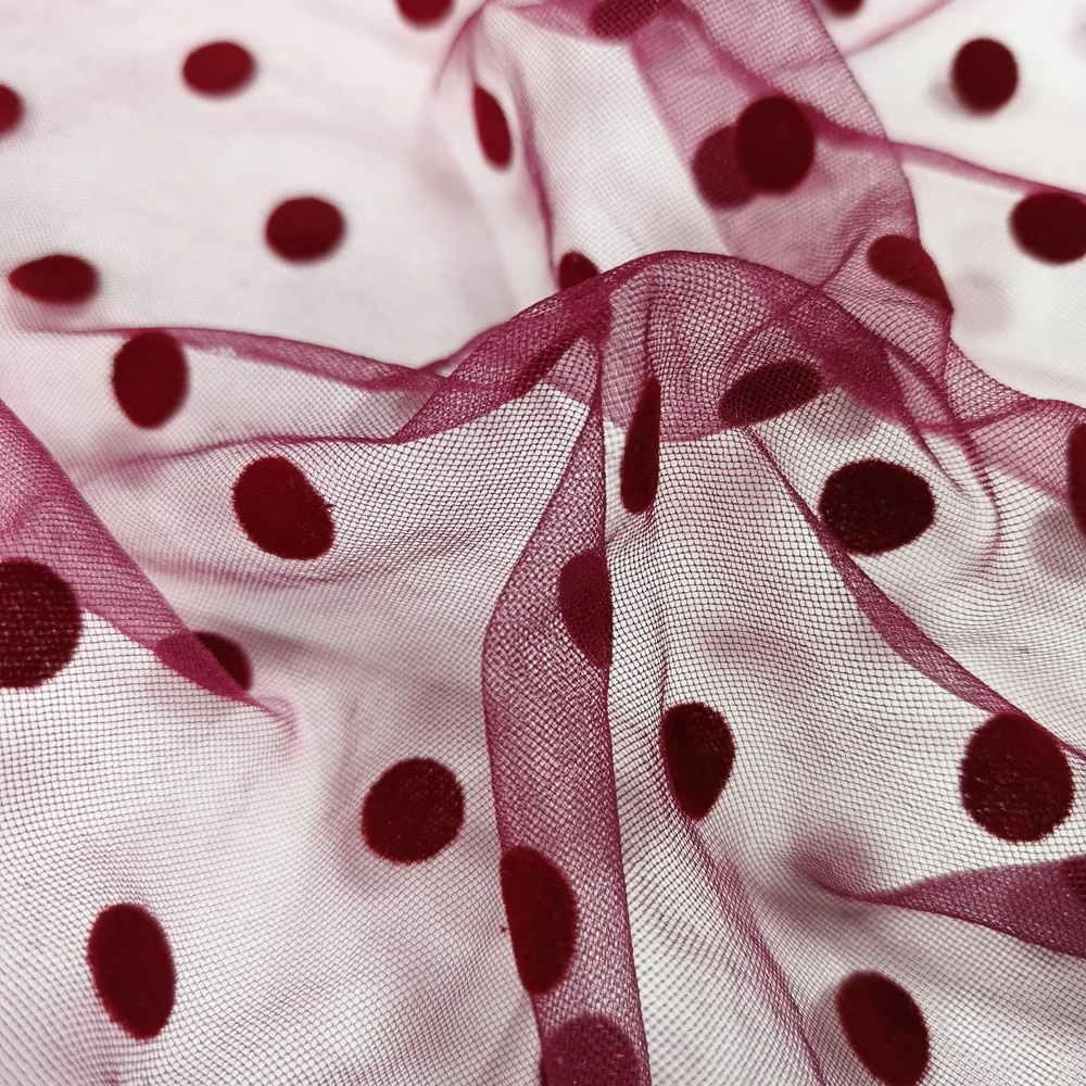 Hot Sale 100% Polyester 1cm Dots Shinny Mesh Comfortable Breathable Net Elastic Fabric Athletic