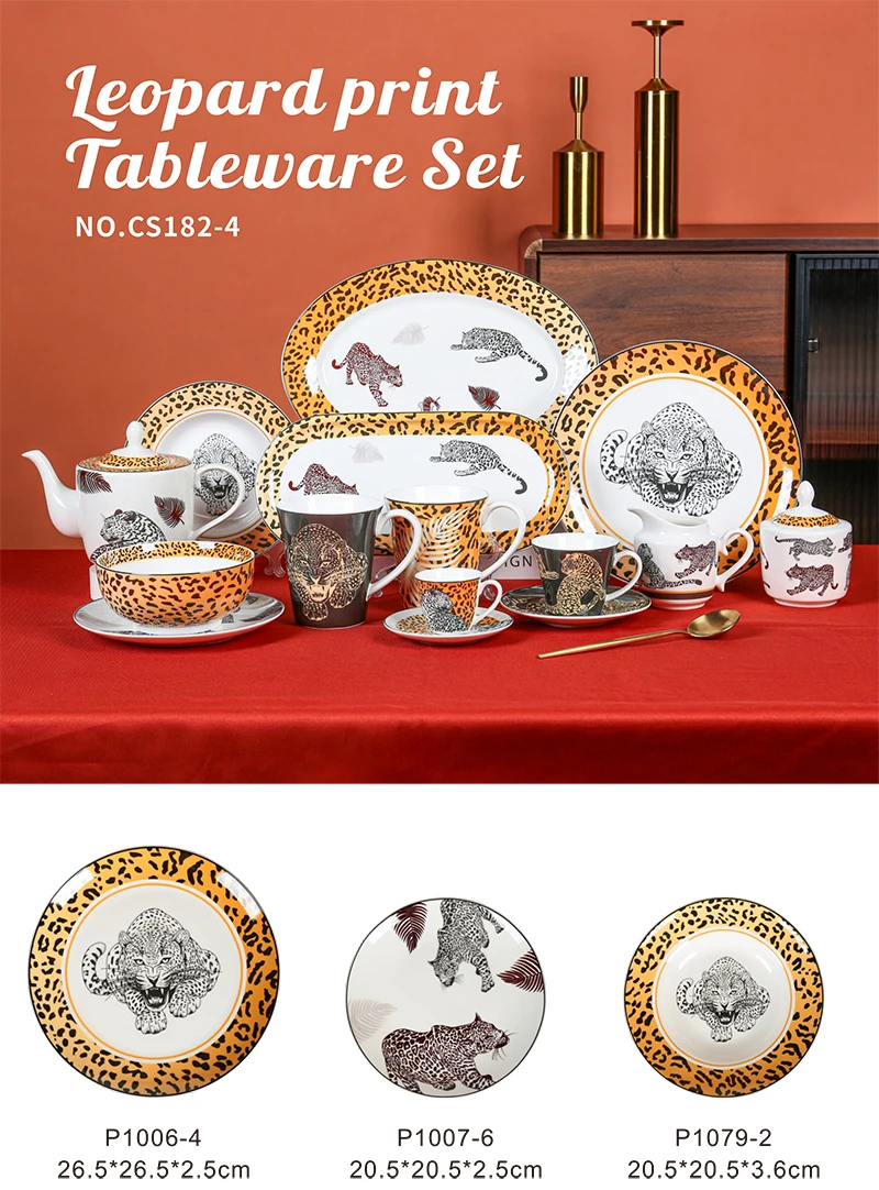 product luxury plates sets dinnerware porcelain animal design dinnerware sets handcrafted ceramic tableware-1