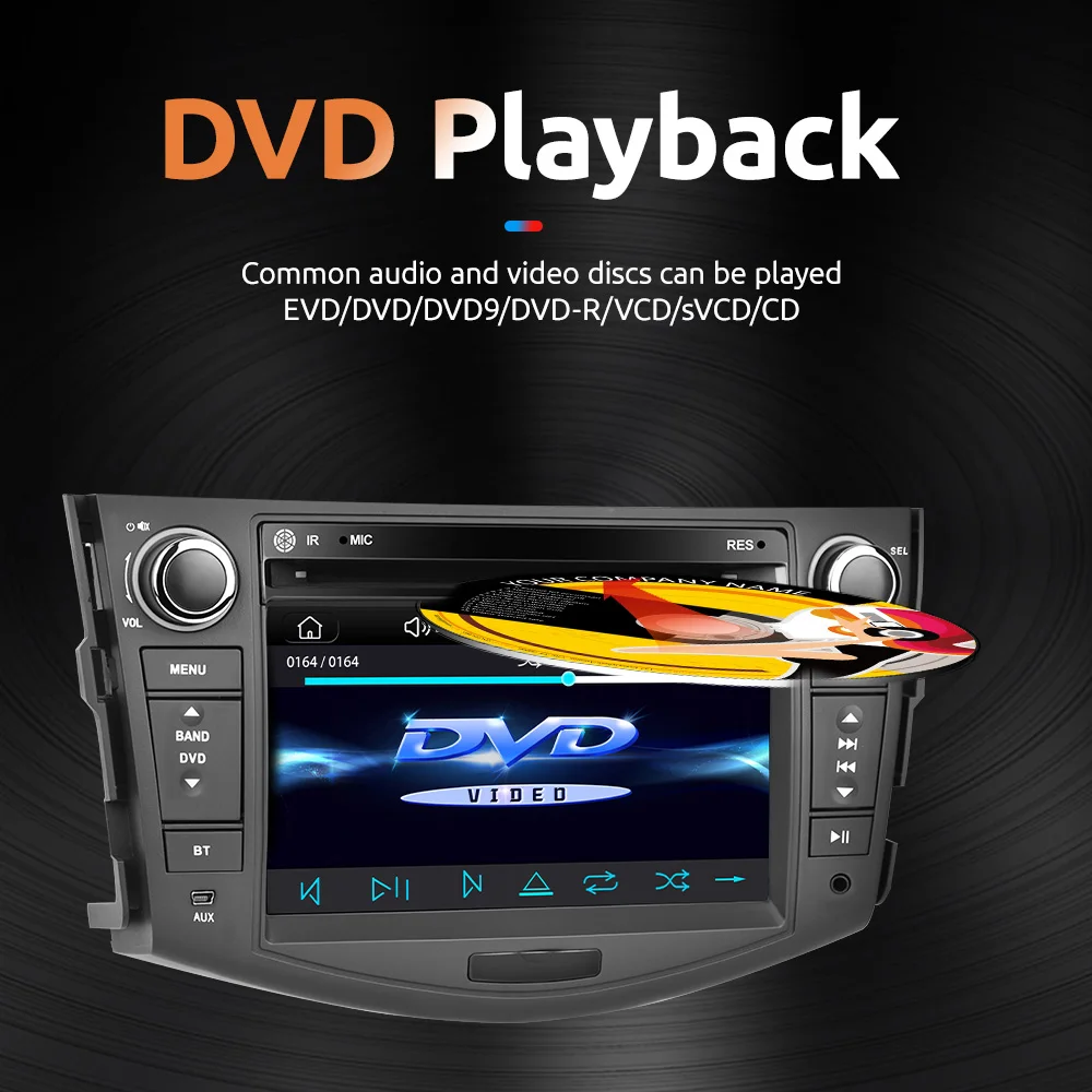 Podofo 7'' Mp5 2din Car Dvd Player Touch Screen Bt Fm Eq Carplay