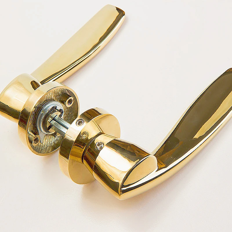 Gsh Luxury Gold Lever Door Handle Tubular Lever Lock Zinc Alloy Silent