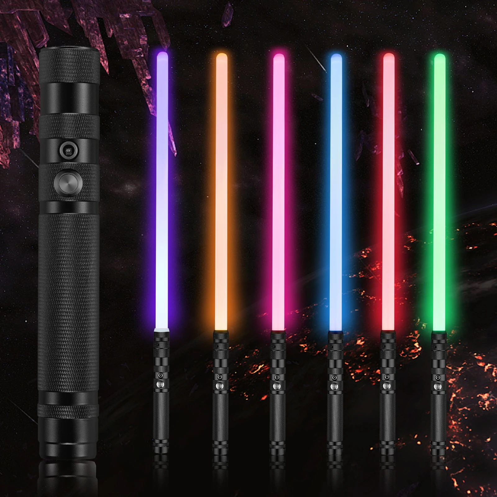 Telescopic Sword 75cm RGB Light Saber 2 In 1 7-Color/1 Color Lightsaber For 3+ Kids Laser Sword Toy Party Glow Swords Coser Toy