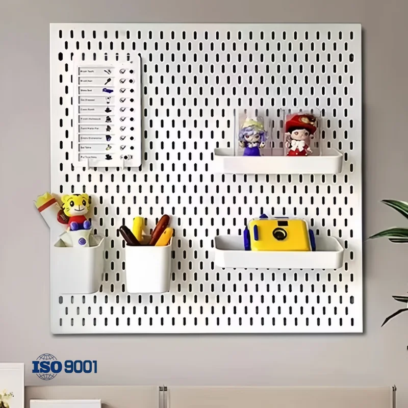 Thick Punch-free Wall Storage Pegboard Shelf for Kitchen Bedroom Study Office Bathroom Combination Hanging Peg Board